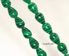 Hedge Mazes Malachite Gemstone Green Teardrop 14x10mm Loose Beads 15.5 inch Full Strand (90146179-219)