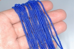 1.5mm -2mm Blue Czech Glass Gemstone Round Tube Heishi Loose Beads 13 inch Full Strand (90184528-107)