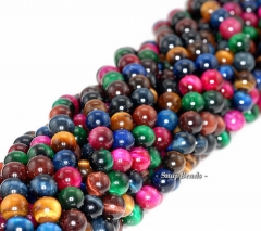 10mm Night Safari Tiger Eye Gemstone Round Loose Beads 7.5 inch Half Strand (90184844-842)