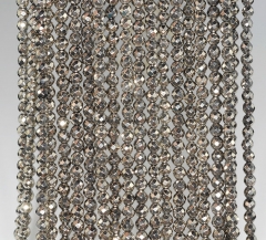 3mm Titanium Hematite Pyrite Tone Gemstone Faceted Round 3mm Loose Beads 16 inch Full Strand (80000373-784)