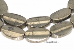 18x13mm Palazzo Iron Pyrite Gemstone Concave Oval 18x13mm Loose Beads 7.5 inch Half Strand (90145096-411)