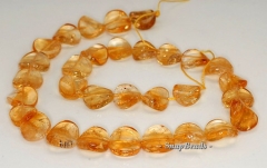 13-15mm Citrine Quartz Gemstone Twist Round Loose Beads 7.5 inch Half Strand (90190982-B40-584)