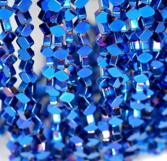 6x6mm Blue Hematite Gemstone Diamond Square 6x6mm Loose Beads 16 inch Full Strand (90185608-842)