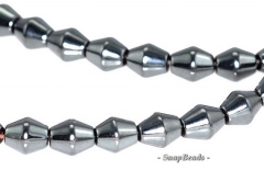 Noir Black Hematite Gemstone Black Bicone 5x4mm Loose Beads 8 inch Half Strand (90146892-338)