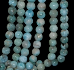 8MM Dominican Larimar Gemstone Grade AB Blue Round 8MM Loose Beads 7.5" inch Half Strand (90183479-789)