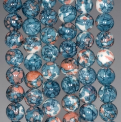 8mm Matrix Turquoise Gemstone Blue Round 8mm Loose Beads BULK LOT 1,5,10,15,20 and 50 (80000666-789)