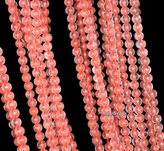 3mm Watermelon Quartz Gemstone Pink Red Round 3mm Loose Beads 16 inch Full Strand (90148160-170-E)