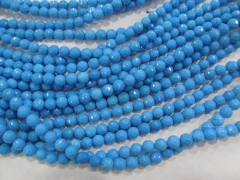 3strands 16" 6mm blue Turquoise stone Round  smooth beads