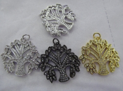 Wholesale 6pcs 20-35mm Micro Pave Diamond Snow Flake Pendant Finding Snow Tree Pave diamond Pendant- Gunmetal Pave Arrrowhead