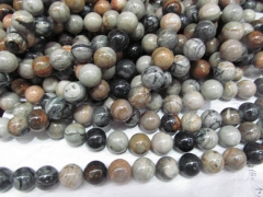 Wholesale Chrysoberyl Cat Eye Gemstone Round ball drak grey Chrysoberyl jewelry Loose Beads 6-12mm Full strand 16"