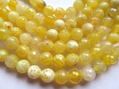 16"strand yellow Agate Gemstone Round Ball Faceted Black green pink red blue rainbow Agate Jewelry Loose Beads 6-16mm