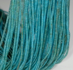 2.5mm Czech Glass Aqua Round Tube Heishi Loose Beads 13 inch Full Strand (90184295-850)