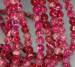 8mm Sea Sediment Imperial Jasper Gemstone Pink Round Loose Beads 16inch