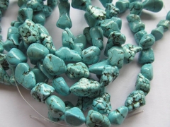 high quality 2strands 4-35mm Turquoise stone freeform chips nuggets blue Green jewelry making Bead
