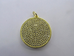 20mm CZ Micro Pave Beads Spacer Beads roundel disc Micro Pave Disc Connector CZ Pave Connector Charm gold jewelry focal