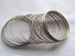 24loops Findings,silver MEMORY wire 1mm for bracelets,metal findings ,round circle