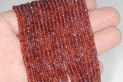 3x2mm Rhodolite Red Garnet Gemstone Grade AAA Faceted Rondelle Loose Beads 13 inch Full Strand (90184346-852)