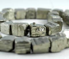6mm-7mm Palazzo Iron Pyrite Gemstone Rugged Nugget Cube 6mm-7mm Loose Beads 7.5 inch Half Strand (90144793-420)