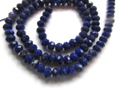 3x5mm Natural Azura lapis Lazuli Gemstone Faceted Rondelle beads Half drilled 8"