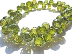 64pcs 4x6 5x7 6x9mm cubic zircnoia bracelet CZ drop teadrop peach faceted olive green mixed jewelry beads