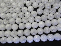 AA+ genuine rock quartz bead 4-6mm full strand Gem Round Ball cracked matte mixed loose bead