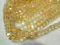 AA grade 6-8mm Citrine Quartz Rock Quartz Box Cubic faceted Yellow clear white Rock Crystal Jewelry Loose Beads full strand 16"
