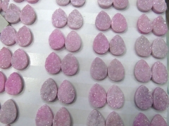 10-20mm 20pcs Geuniune Druzy Drusy Crystal Quartz Beads teardrop drop peach Cabochon Assorted Jewelry Beads fuchsia red