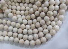 turquoise beads 2strands 2-20mm Turquoise stone Round Ball Ivory white assortment loose Bead