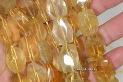18x12mm Lemon Quartz Gemstone Yellow Faceted Nugget Loose Beads 15.5 inch Full Strand (90147663-276)