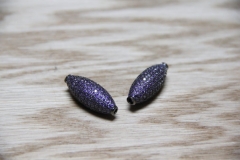 Light Amethyst CZ Micro Pave 11x28mm Long Oval Beads