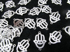 12pcs Micro Pave Crystal Antique Silver Hamsa Hand Charms 18-25mm connector finding