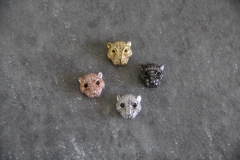 CZ Micro Pave 11mm Panther Head Beads
