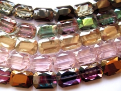 Green Crystal like swarovski crystal beads,ablong rectangle faceted crystal beads rainbow crystal necklace 12-20mm full strand