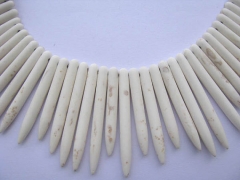wholesale 2strands turquoise necklace spikes sharp column black ivory white blue necklace mixed jewelry bead