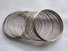 24loops Findings,silver MEMORY wire 1mm for bracelets,metal findings ,round circle