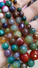 Rainbow Agate Carnerial bead 8 10 12 14 16mm full strand Gem Round Ball cracked faceted mixed loose bead