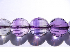 AA+ 8 10 12mm full strand Ametrine quartz Amethyst Citrine rock crystal round ball faceted briolette jewelry beads