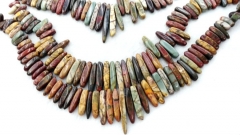 Picture Jasper Ocean Jasper necklace beads Multicolored Impression Jasper stone tooth spikes sharp Nekclace Gemstone Loose Beads