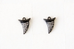 CZ Micro Pave 15mm Shark Teeth Charm