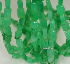 12x8mm Garden Green Jade Gemstone Rectangle 12x8mm Loose Beads 15.5 inch Full Strand (90188830-82)