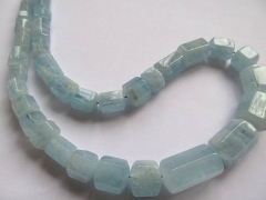 Genuine Aquamarine Beryl gemstone Aquamarine faceted high quality tube column hexagon faceted 8-25mm 17-18inch