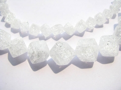 20%off--AAA grade 3strands 6 8 12mm cube genuine rock quartz bead box square cracked white spacer beads