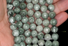 10mm Seraphinite Gemstone Green Grade A Round 10mm Loose Beads 7.5 inch Half Strand (90146973-255)
