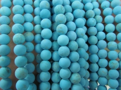 Turquoise Stone 2strands 4 6 8 10 12mm Round Ball Blue Green White Matte Crab Loose Bead