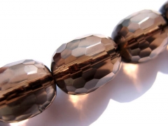 Biolette smoky quartz Bead AA GRADE drum barrel round faceted jewelry charm beads 8x10 10x14 12x16mm full strand