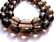 Biolette smoky quartz Bead AA GRADE drum barrel round faceted jewelry charm beads 8x10 10x14 12x16mm full strand