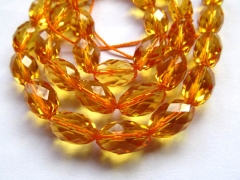 Full strand 16inch Citrine Quartz Gemstone Gradutated rice egg briolette faceted rock citrine beads 8-12mm