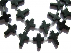 high qulaity 2strands Rainbow Turquoise stone cross pendant black jet assorted wholesale loose beads 12x16mm