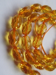 Full strand 16inch Citrine Quartz Gemstone Gradutated rice egg briolette faceted rock citrine beads 8-12mm