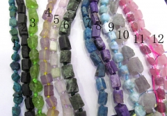 Full strand 16" Natural gemstone jet quartz kyanite peridot nuggets faceted 4-12mm Gemstone Beads